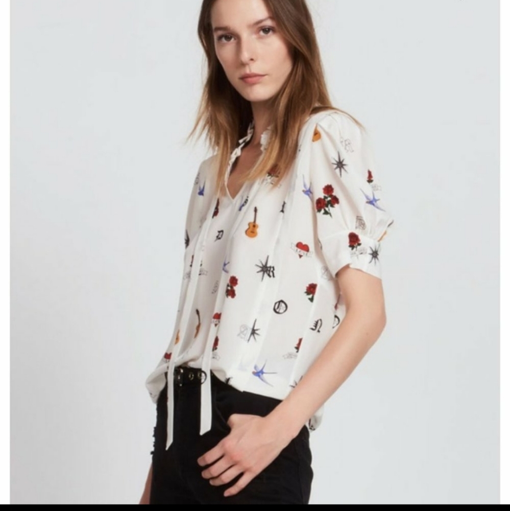 NWT Sandro Hana silk blouse size 0